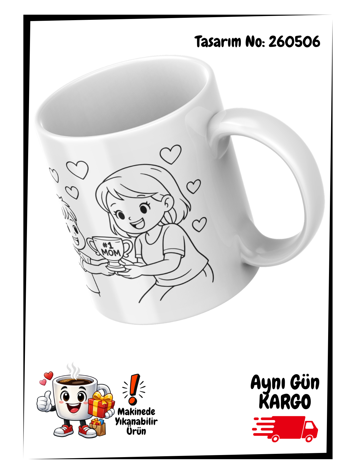 Anneler Günü Fotoğraflı Hediye Anı Kupası 260506